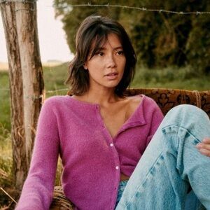 Sezane Gaspard Cardigan in Orchid Pink Size XXXL. Rarely worn!